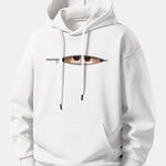 Zipper Cat Print Relax Fit Hoodie