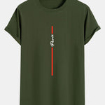 Stripe Paris Print Cotton Arc Hem T-Shirt