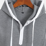 Contrast Waffle Half Open Hooded Vest