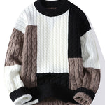 Color Block Twist Jacquard Sweater