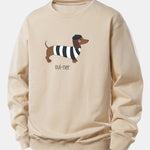 French Dachshund Print Relax Fit Sweatshirt