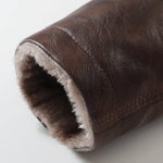 Faux Fur Lined Long Line PU Leather Coat