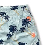 Palm Tree Sunset Print Swim Shorts