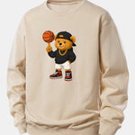 Basketball Bear Print Relax Fit Sweatshirt
