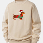 Christmas Dachshund Print Relax Fit Sweatshirt