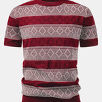 Rhombus Geometry Knitted Sweater T-Shirt