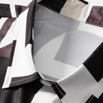 Geometry Colorblock Print Button Up Shirt & Swim Shorts