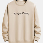 Heartbeat Mountain Print Relax Fit Sweatshirt