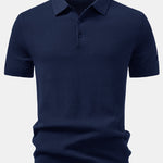 Pineapple Texture Knitted Polo Shirt
