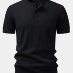 Short Sleeve Knit Henley Shirt