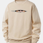 Zipper Cat Print Relax Fit Sweatshirt