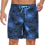 2 In 1 Palm Tree Print Swim Shorts