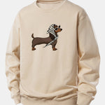 Headscarf Dachshund Print Relax Fit Sweatshirt