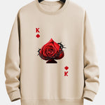 Heart Rose K Print Relax Fit Sweatshirt