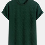 Jacquard Textured Arc Hem T-Shirt