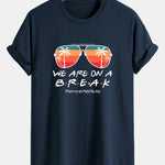 Regular Fit Sunglasses Palm Tree Print Cotton T-Shirt