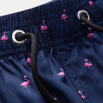 Flamingo Print Drawstring Swim Shorts