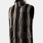 Faux Fur Zip-Up Stand Collar Vest