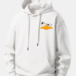 Emoji Duck Print Relax Fit Hoodie