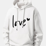 Love Print Relax Fit Hoodie