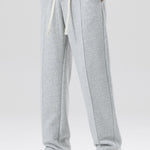 Straight Leg Pleated Pintuck Sweatpants