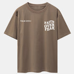 Faith Over Fear Print Drop Shoulder Oversize T-Shirt