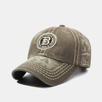 Slogan Patch Embroidery Washed Baseball Cap