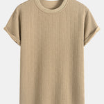 Stripe Jacquard Arc Hem T-Shirt