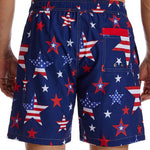 2 In 1 American Flag Star Print Swim Shorts