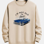 Car Slogan Print Relax Fit Sweatshirt