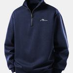 Relax Fit Men Print Quarter Zip Sweatshirt