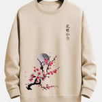 Japanese Cherry Blossoms Print Relax Fit Sweatshirt