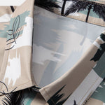 Palm Tree Color Block Print Button Up Shirt & Swim Shorts