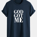 Regular Fit God Got Me Print Cotton T-Shirt