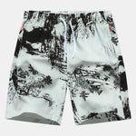 Ink Print Zipper Pocket Shorts