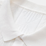 Geometric Jacquard Knitted Polo Shirt & Slim Fit Tapered Trousers