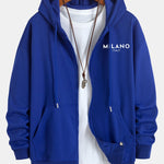 Milano Italy Print Relax Fit Zip Hoodie