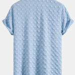 Checkerboard Textured Button Up Shirt