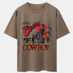 Western Cowboy Print Drop Shoulder Oversize T-Shirt