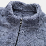 Chessboard Jacquard Teddy Quarter Zip Sweatshirt