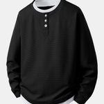 2 In 1 Henley Collar Waffle T-Shirt