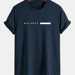 Regular Fit Balance Stripe Print Cotton T-Shirt