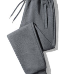 3 Pieces Solid Zipper Pocket Cotton Jogger Pants