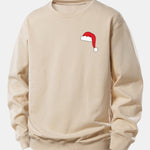 Christmas Hat Print Relax Fit Sweatshirt
