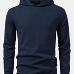 Long Sleeved Cotton Hooded T-Shirt