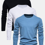 3 Pieces Basic Long Sleeve Cotton T-Shirts