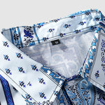 Men's Vintage Paisley Print Button-Down Short Sleeve Shirt