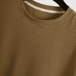 Men's Solid Color Waffle Round Neck Short Sleeve T-Shirt