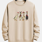 Christmas Lights Duck Print Relax Fit Sweatshirt