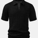Crochet V Neck Polo Shirt
